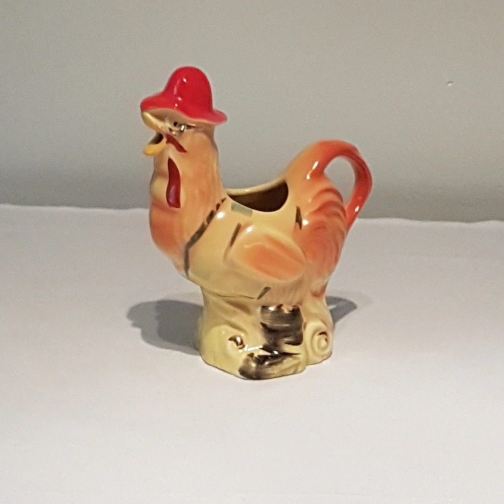 Rooster Creamer Pitcher, Old McDonald's Farm by Regal China, 1940s